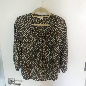 Joie - Grey and White Blouse Size Small